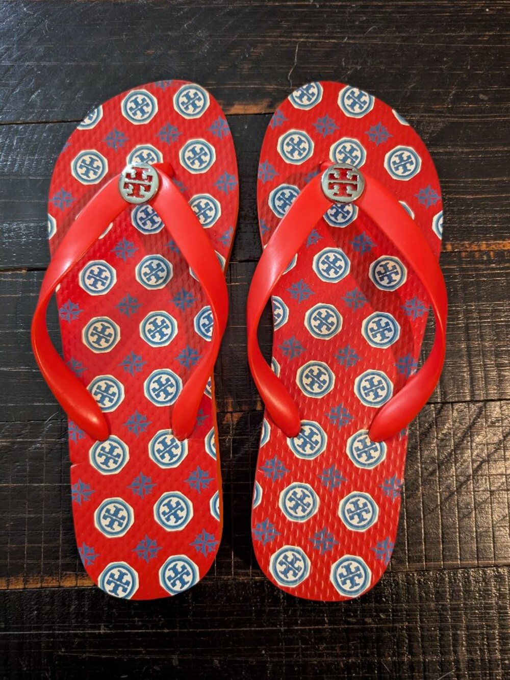 Tory Burch Red Flip Flops, Size 8.5